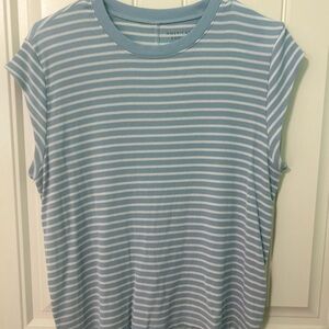 American Eagle Outfitters Light Blue Striped Tee
